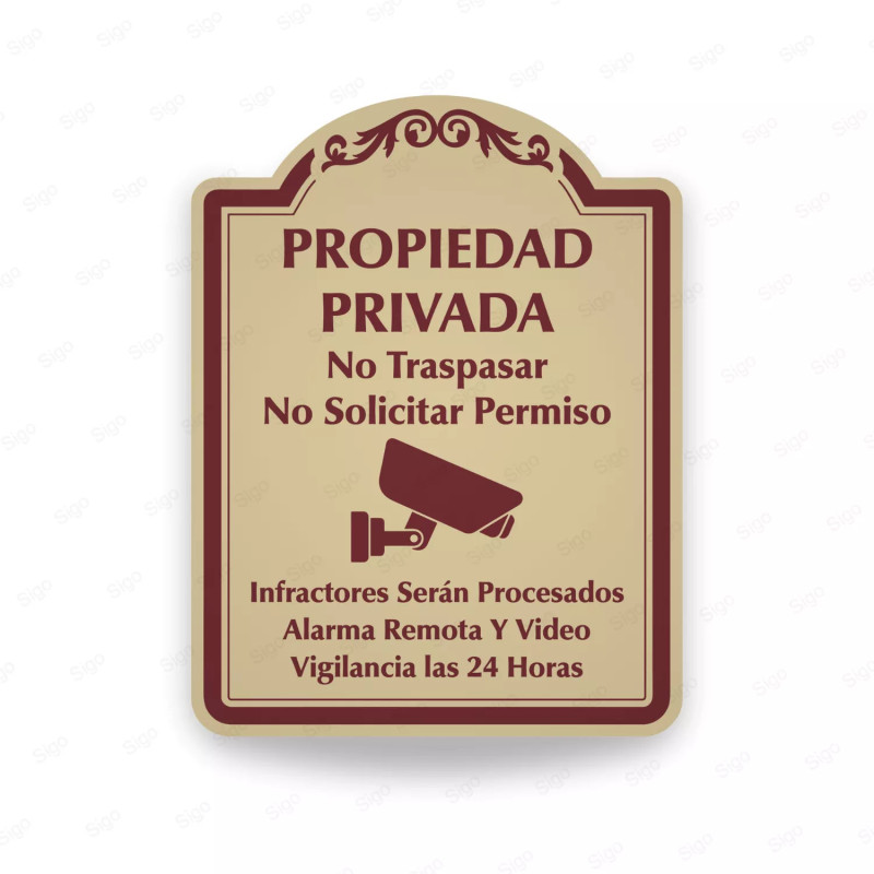 ‣ Rótulo Vial Residencial: Propiedad Privada | SIGO