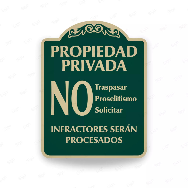 ‣ Rótulo Vial Residen... No Traspasar | SIGO