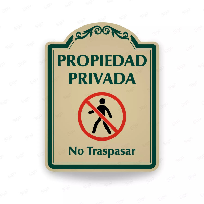‣ Rótulo Vial: Propiedad Privada No Traspasar | SIGO