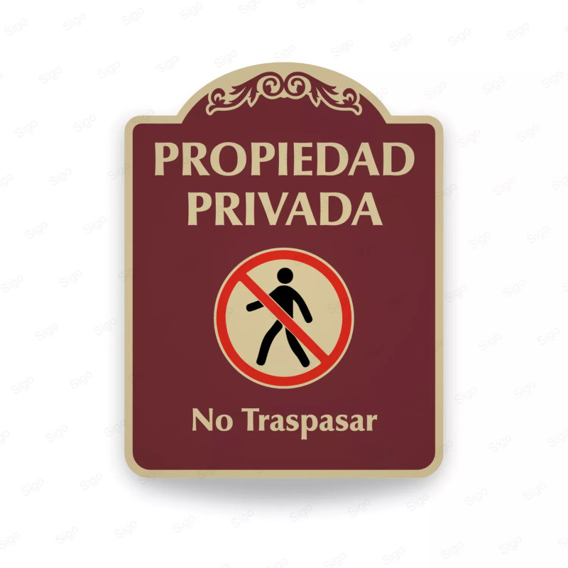 ‣ Rótulo Vial: Propiedad Privada No Traspasar | SIGO