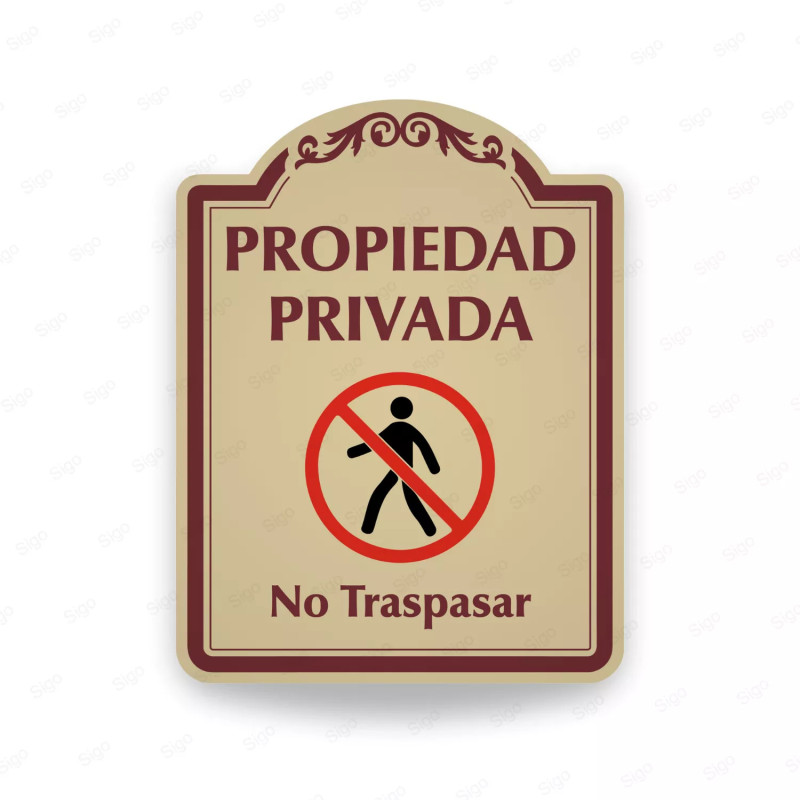 ‣ Rótulo Vial: Propiedad Privada No Traspasar | SIGO