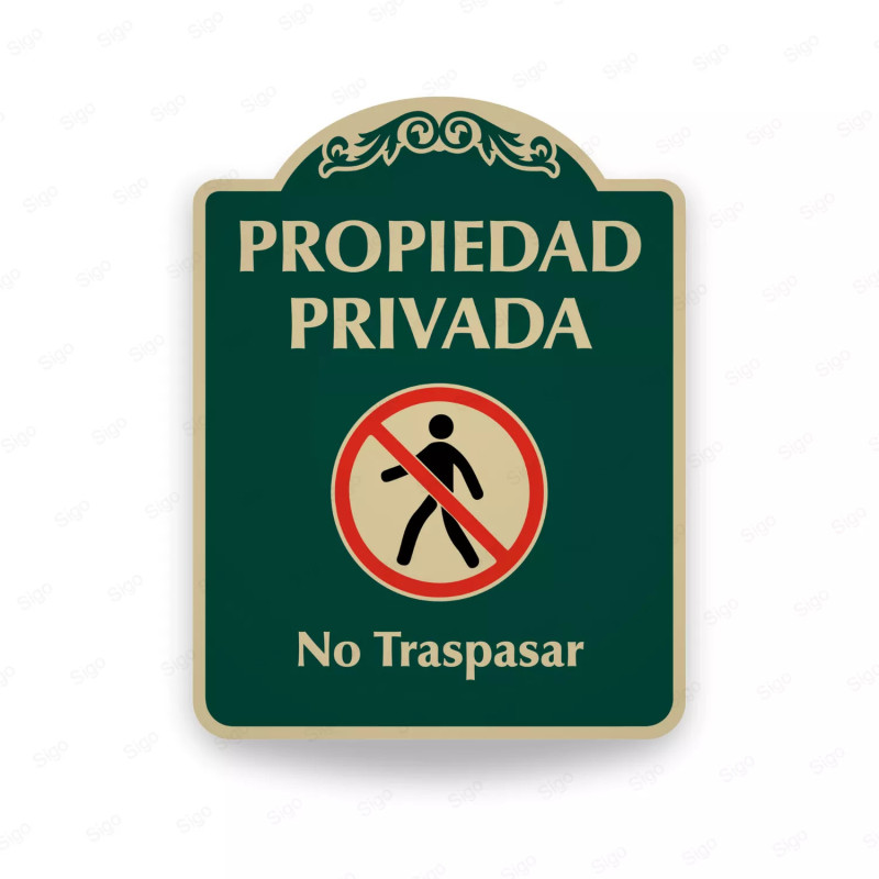 ‣ Rótulo Vial: Propiedad Privada No Traspasar | SIGO