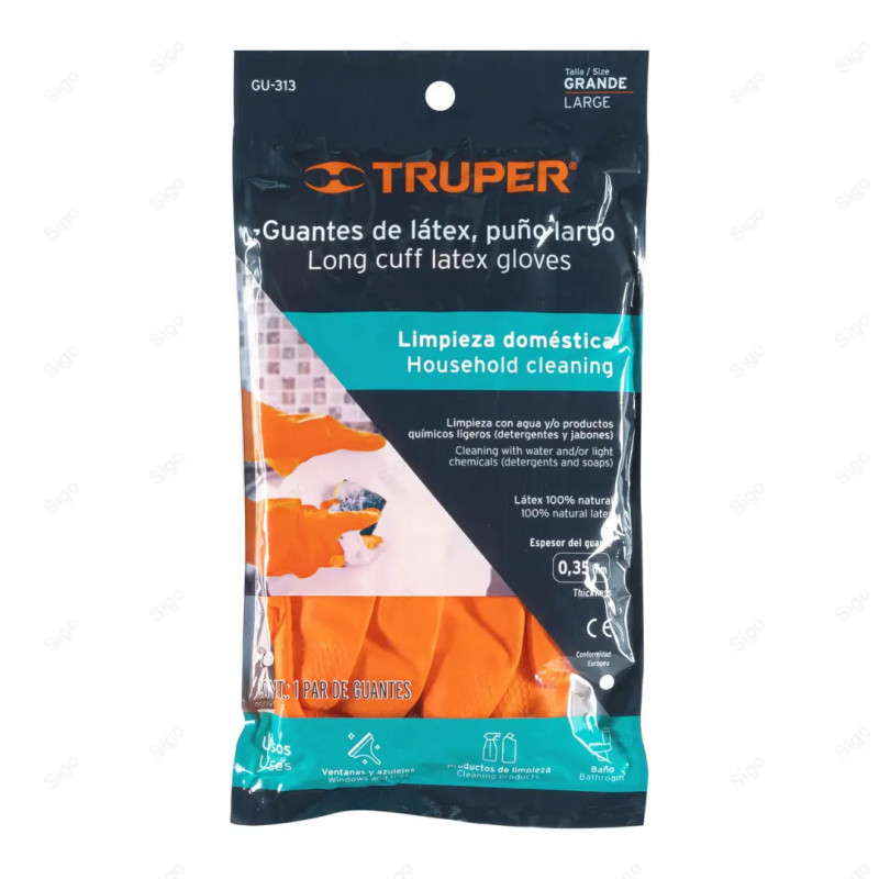 Guantes de Látex para Limpieza, G, Protección de Manos