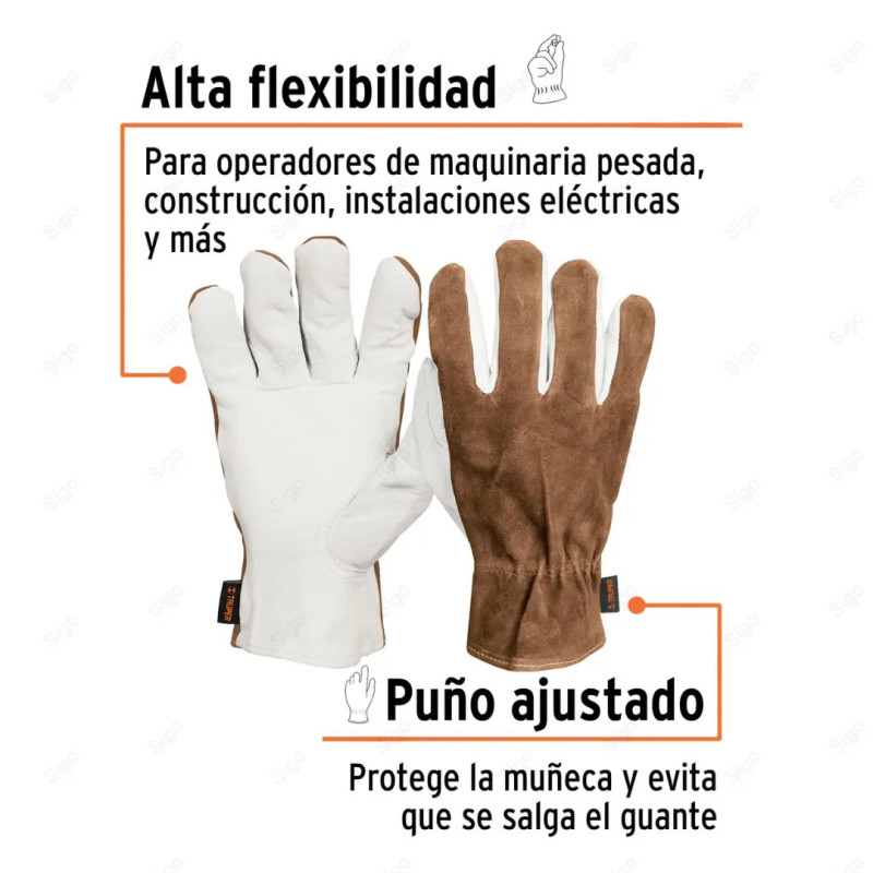Guantes de Piel de Cabra con Dorso de Carnaza, Protección de Manos