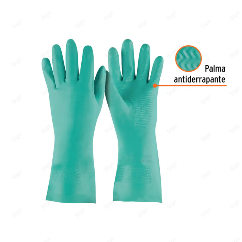Guantes de Nitrilo Verde, Multiusos, S, Truper, Protección de Manos