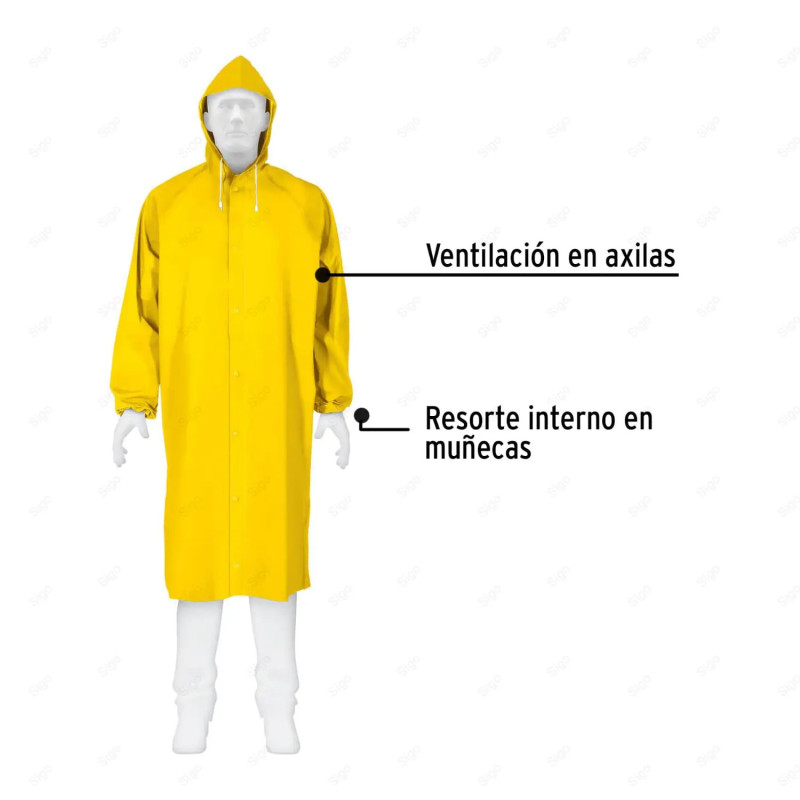 Gabardina Impermeable Triple Capa, 0.35 mm, S, Ropa Impermeable