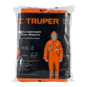 Conjunto Impermeable Doble Capa con Reflejante, Naranja, S, PVC, Ropa Impermeable