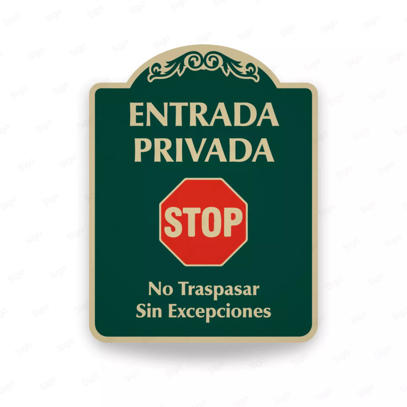 ‣ Rótulo Vial Residencial - No Traspasar... | SIGO