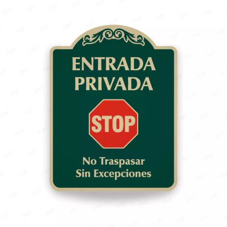 ‣ Rótulo Vial Residencial - No Traspasar... | SIGO