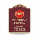 ‣ Rótulo Vial Residencial: Propiedad Privada... | SIGO