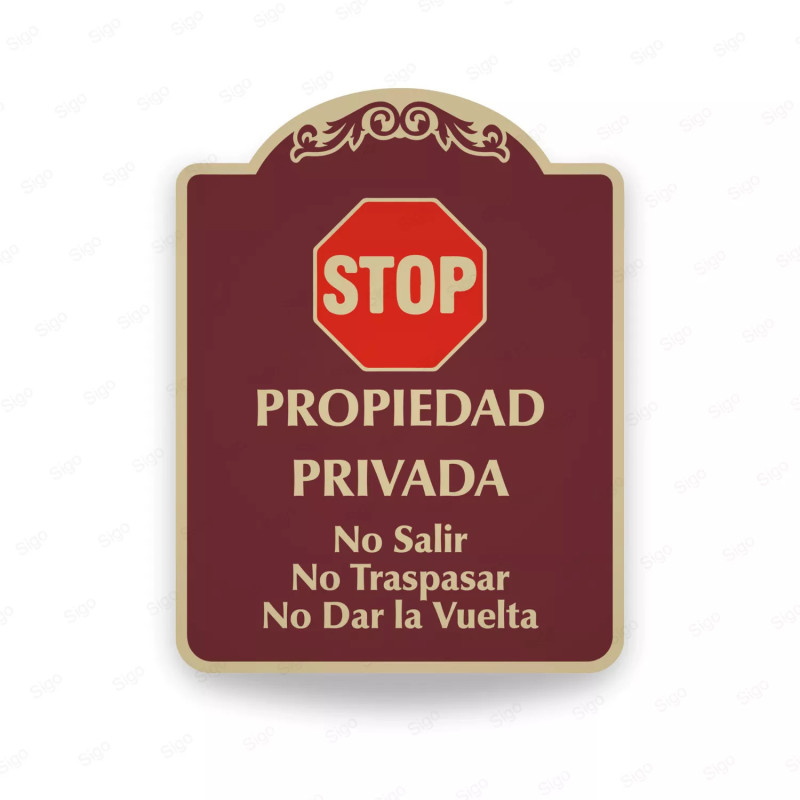 ‣ Rótulo Vial Residencial: Propiedad Privada... | SIGO