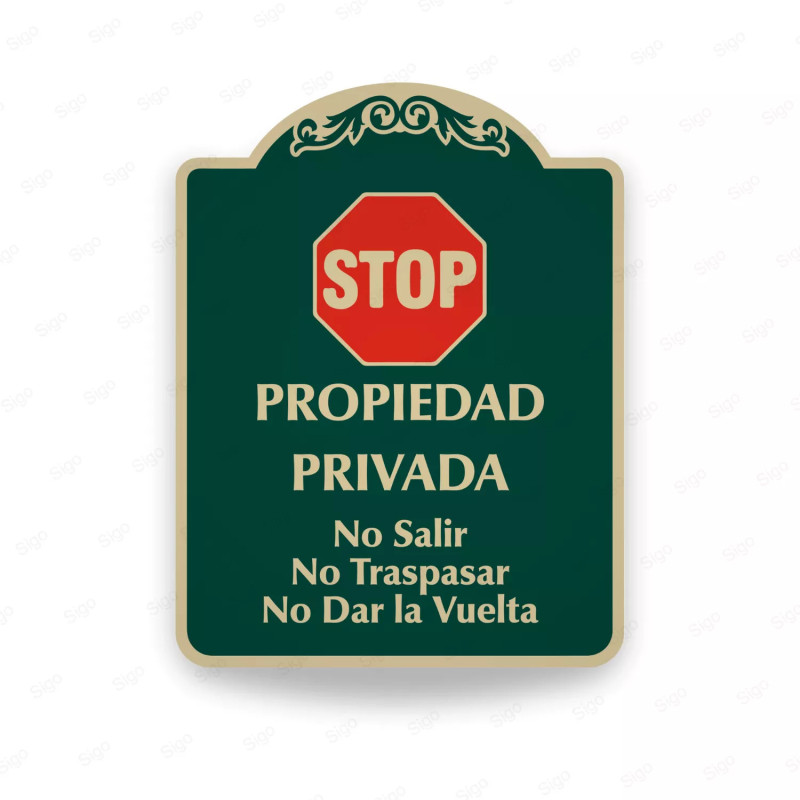 ‣ Rótulo Vial Residencial: Propiedad Privada... | SIGO