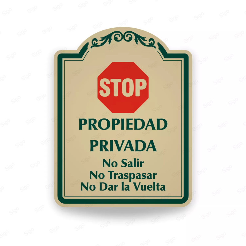 ‣ Rótulo Vial Residencial: Propiedad Privada... | SIGO