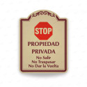 ‣ Rótulo Vial Residencial: Propiedad Privada... | SIGO