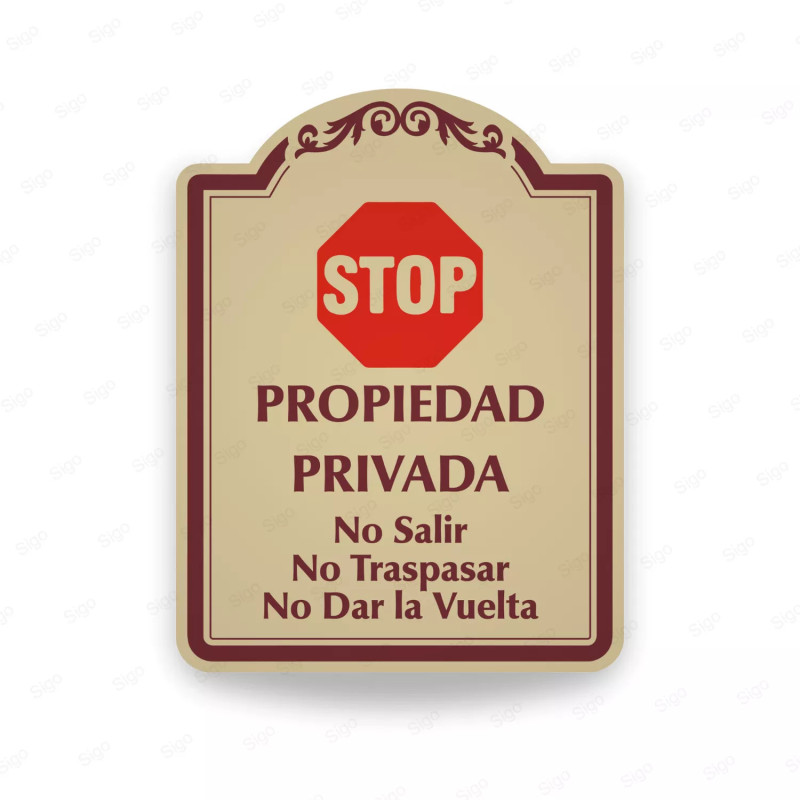 ‣ Rótulo Vial Residencial: Propiedad Privada... | SIGO