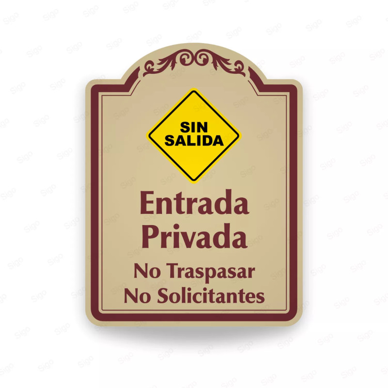 ‣ Rótulo Vial Resid... No Traspasar | SIGO
