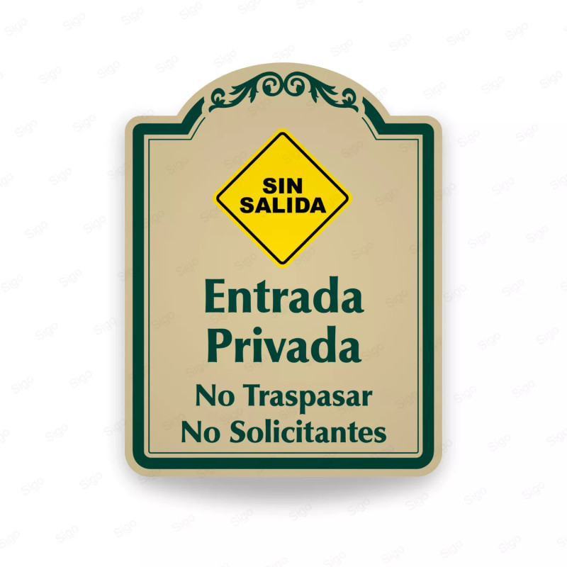 ‣ Rótulo Vial Resid... No Traspasar | SIGO