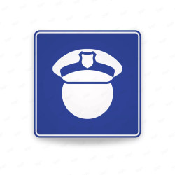 ‣ Rótulo Vial De Servicio - Policia | Cod. SIS -  52 | Sigo