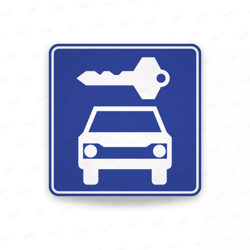 Rótulo Vial De Servicio - Renta De Automóviles | Cod. SIS-53