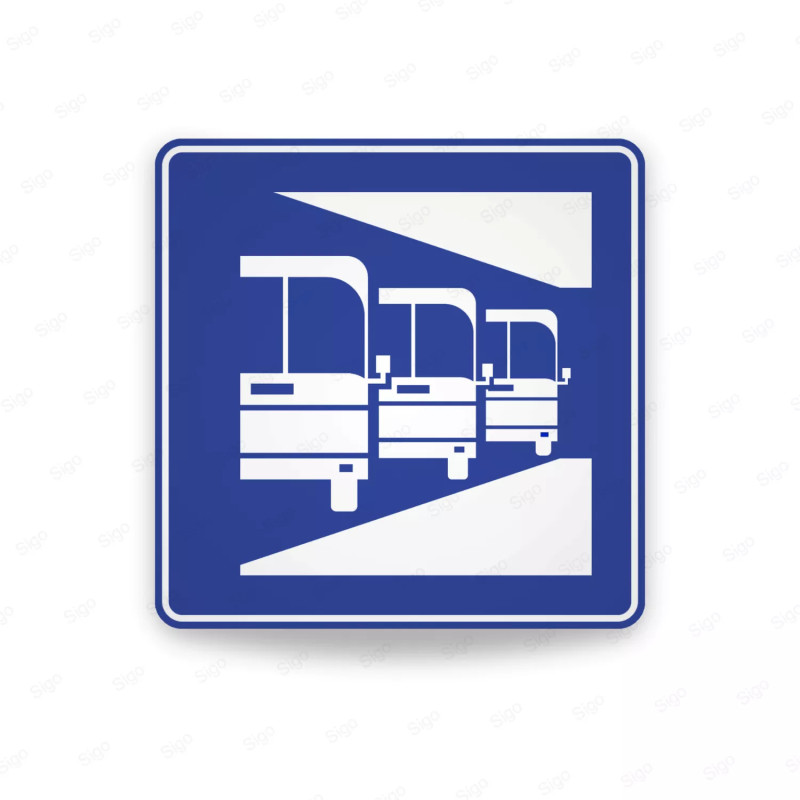 ‣ Rótulo Vial De Servicio - Terminal De Buses | Cod. SIS -  61 | Sigo