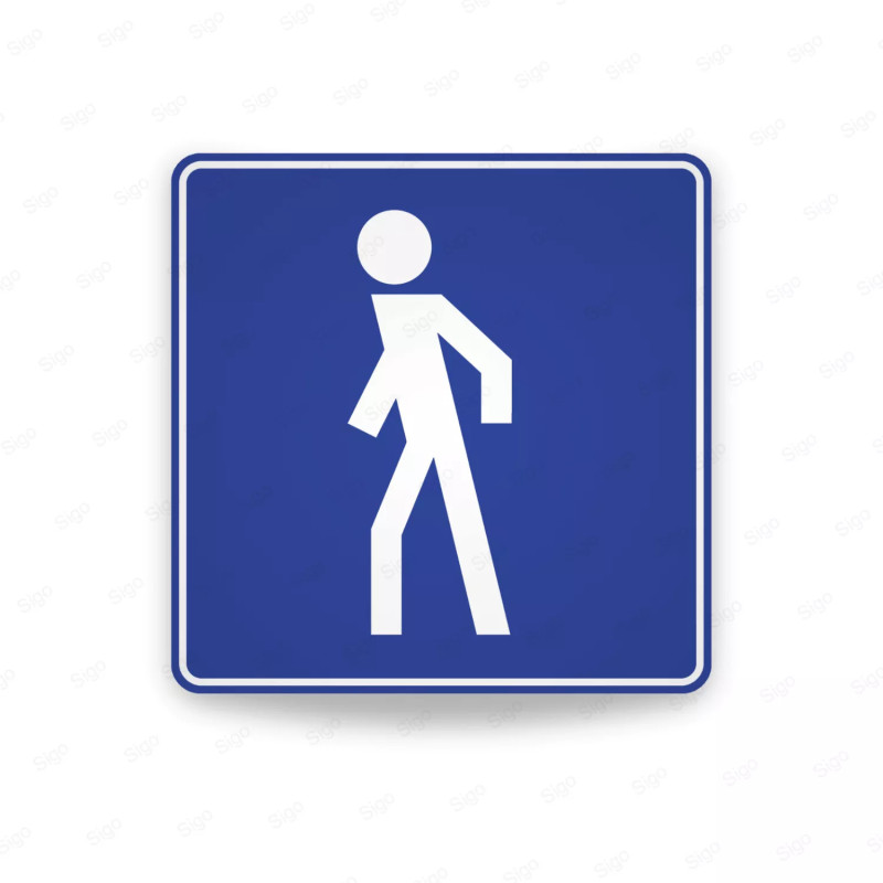 ‣ Rótulo Vial De Servicio - Zona Peatonal | Cod. SIS -  64 | Sigo