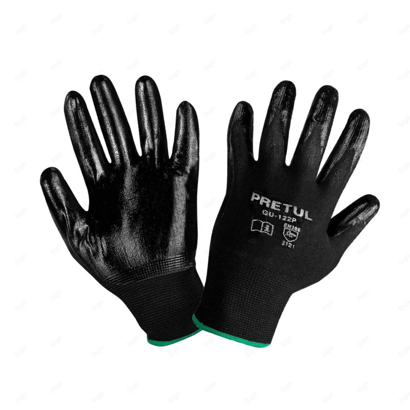Guantes de Nylon Recubiertos de Nitrilo, Diferentes Tallas, Equipo de Protección y Seguridad Industrial