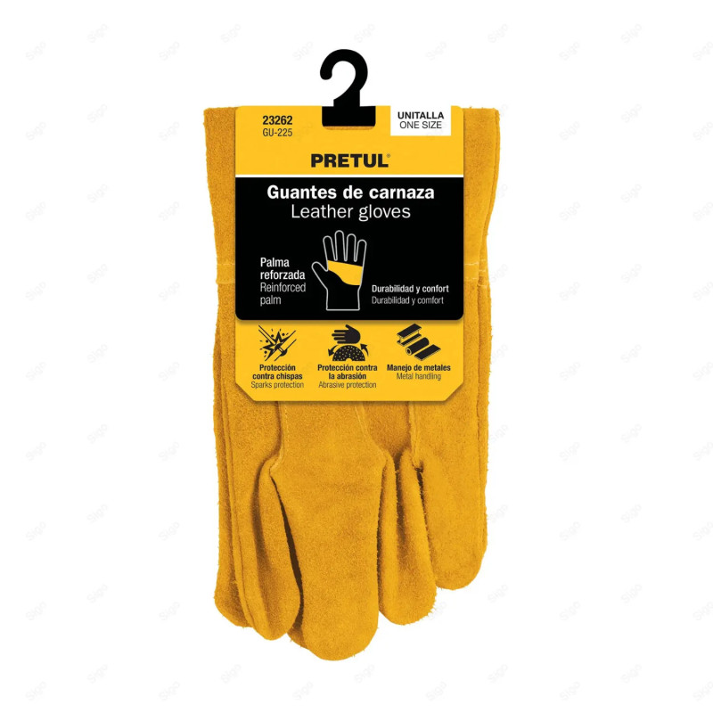 Guantes de Carnaza, Cortos, Unitalla, Equipo de Protección y Seguridad Industrial
