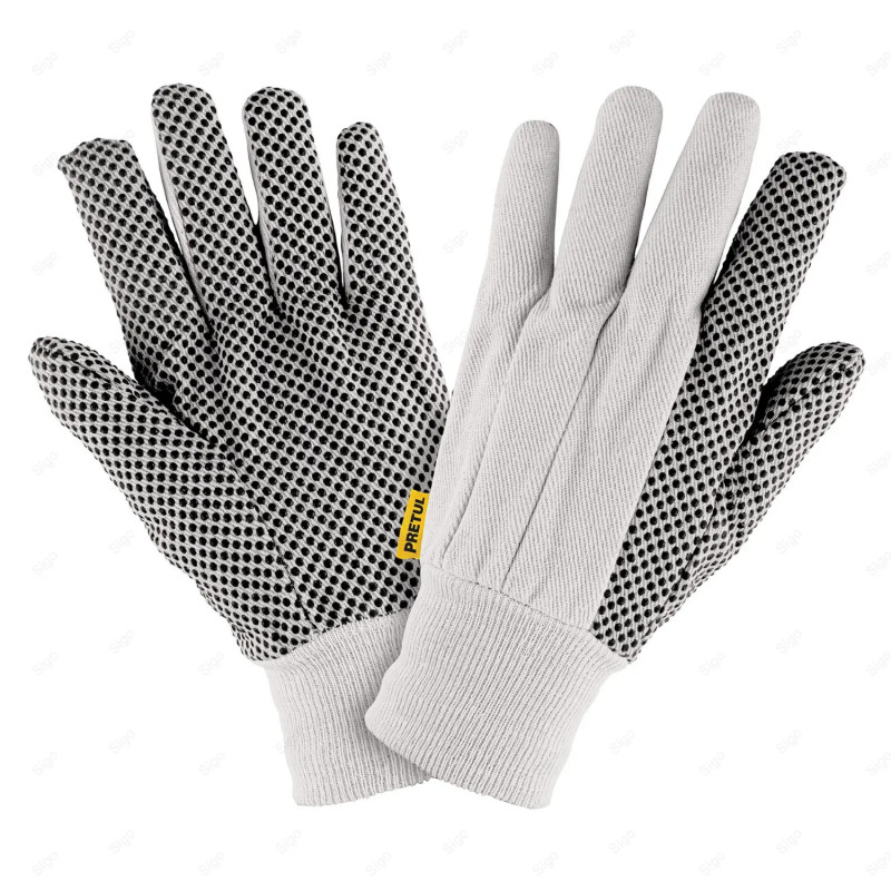 Guantes de Algodón con Puntos PVC en Palma, Unitalla, Equipo de Protección y Seguridad Industrial