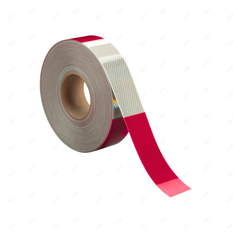 ▶︎ Cinta Adhesiva Reflectiva de Seguridad Rojo/Blanco 2"x45.7m | 3M