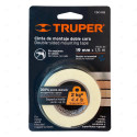▶︎ Cinta doble cara (Crema) de 19 mm x 1.5 m | TRUPER