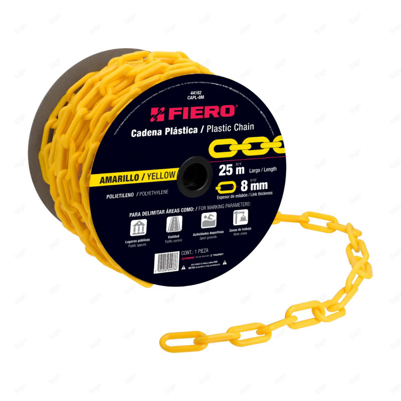 ‣ Cadena de Plástico de 8 mm x 25mt (Amarillo) | FIERO