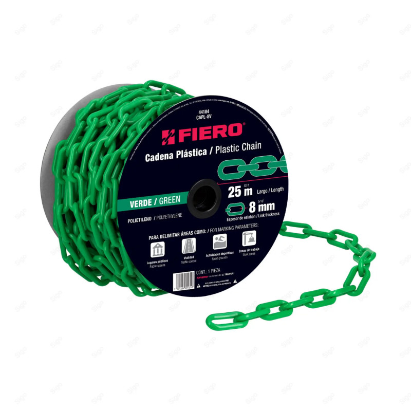 ▶︎ Cadena de Plástico de 8 mm x 25mt (Verde) | FIERO