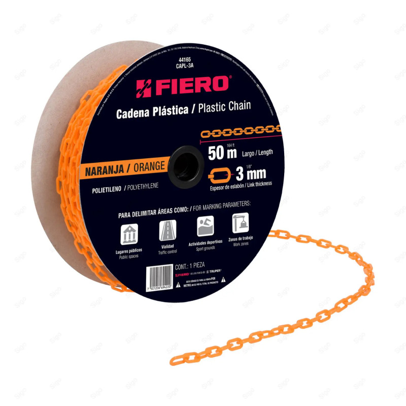 ‣ Cadena de Plástico de 3 mm (Naranja) | FIERO