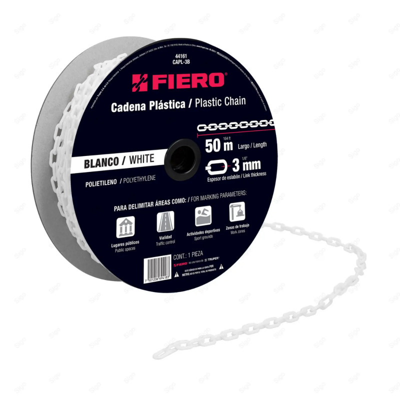 ‣ Cadena de Plástico de 3 mm (Blanco) | FIERO