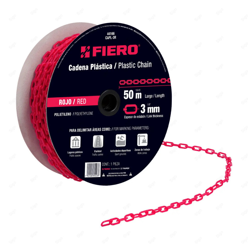 ‣ Cadena de Plástico de 3 mm (Rojo) | FIERO
