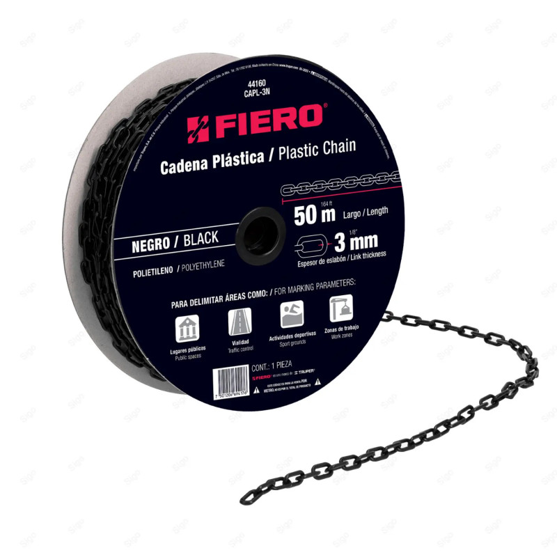 ‣ Cadena de Plástico de 3 mm (Negro) | FIERO