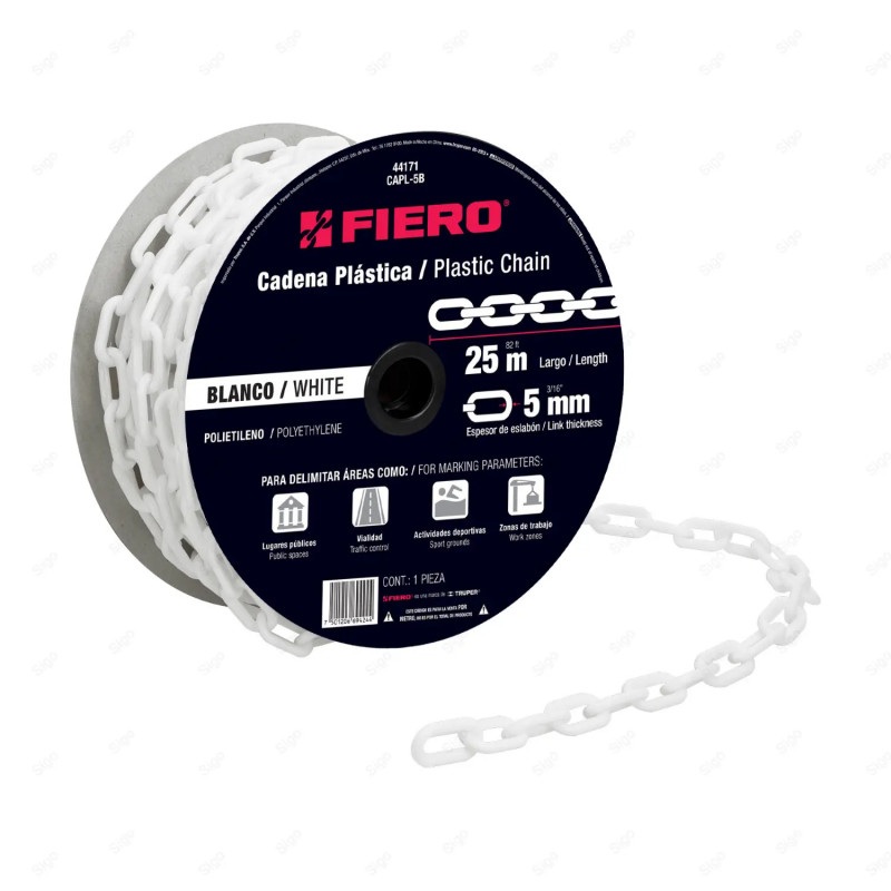 ‣ Cadena de Plástico de 5 mm (Blanco) | FIERO