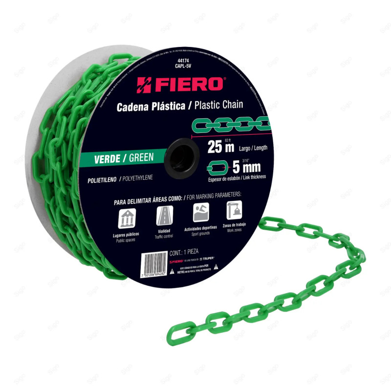 ‣ Cadena de Plástico de 5 mm (Verde) | FIERO