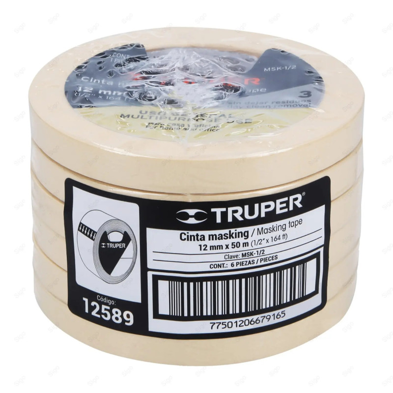 ‣ Cinta Masking Tape 1/2” x 50 m | TRUPER