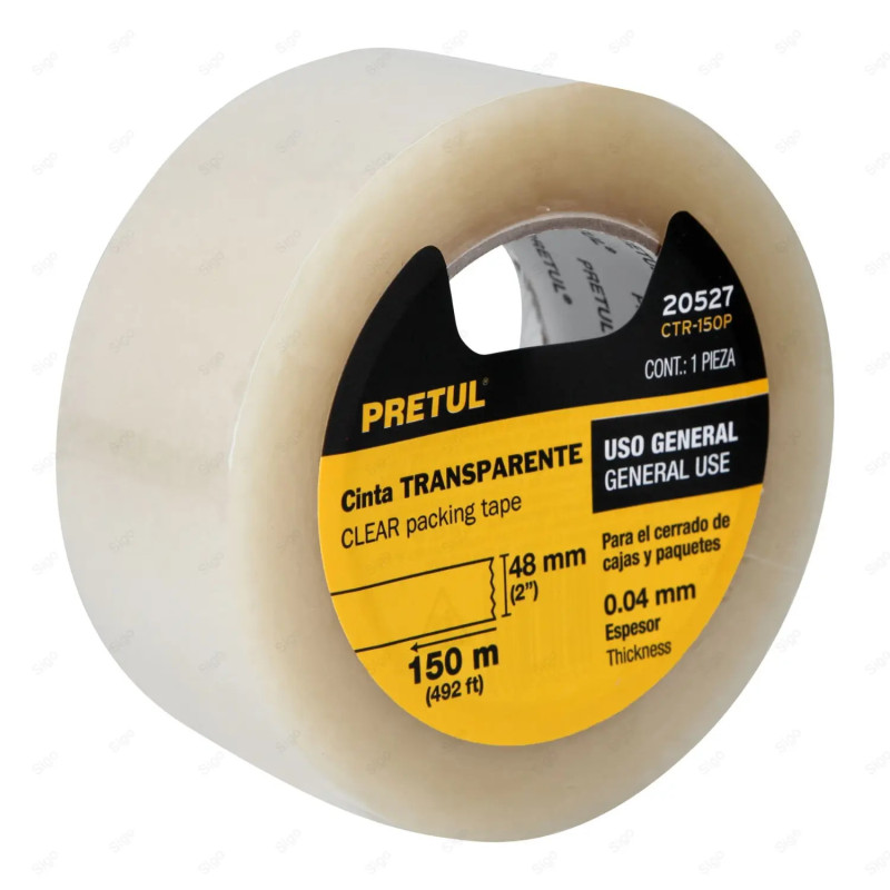 ‣ Cinta de Empaque Transparente, 2” x 150 m | PRETUL
