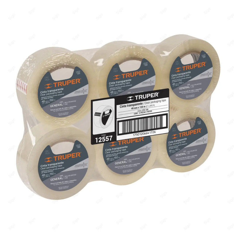 ‣ Cinta de Empaque Transparente, 2” x 150 m | TRUPER