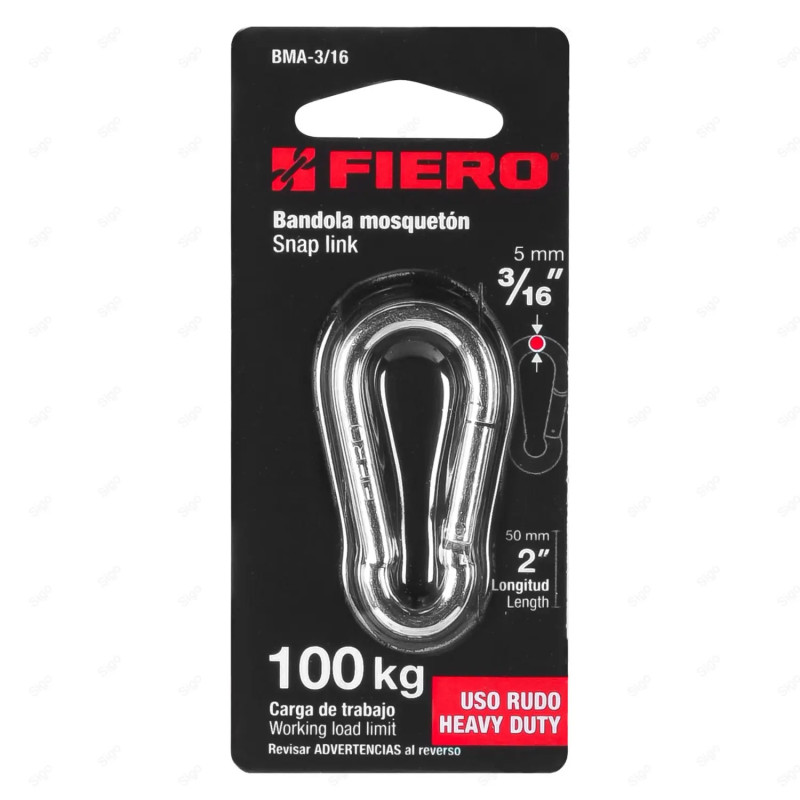 ‣ Bandola Mosquetón de Acero 3/16” | FIERO
