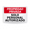 Rótulo Propiedad Privada - Solo Personal Autorizado | Cod. PPV-01