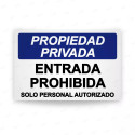 ‣ Rótulo Propiedad Privada - Entrada Prohibida Solo Personal... | SIGO