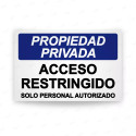 ‣ Rótulo Propiedad Privada - Acceso Restringido Solo Persona... | SIGO
