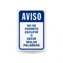 ‣ Rótulo de Aviso - No se Permite Escupir y Decir mala palabras | SIGO
