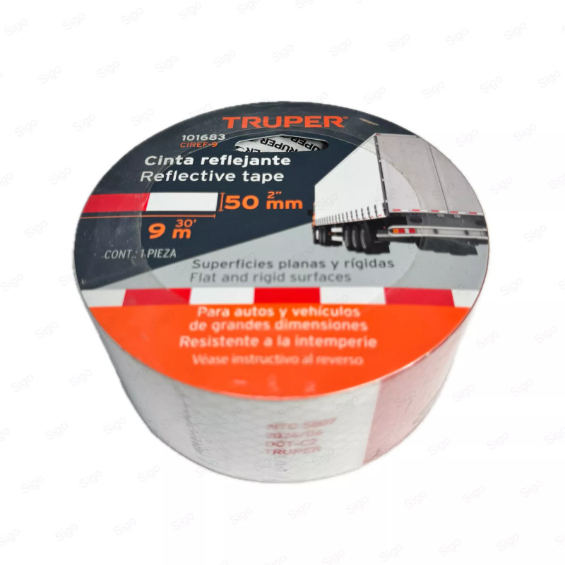 Cinta Reflectiva de PVC (Blanco/Rojo) 2"x 9m