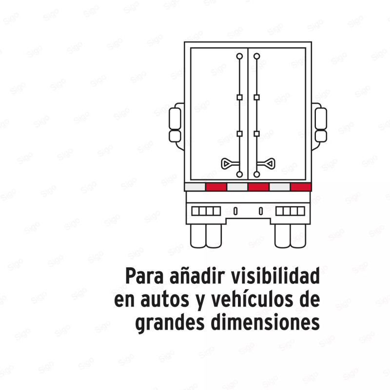 Cinta Reflectiva de PVC (Blanco/Rojo) 2"x 9m