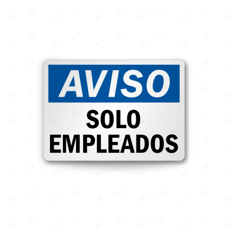 Rótulo de Aviso - Solo Empleados | Cod. AVI-10, Rótulos de Aviso