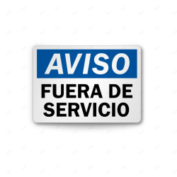 Rótulo de Aviso - Fuera de servicio | Cod. AVI-25, Rótulos de Aviso